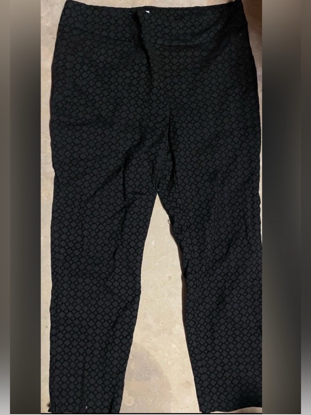 Charter Club Black Textured geometric design Pants womens size 16p